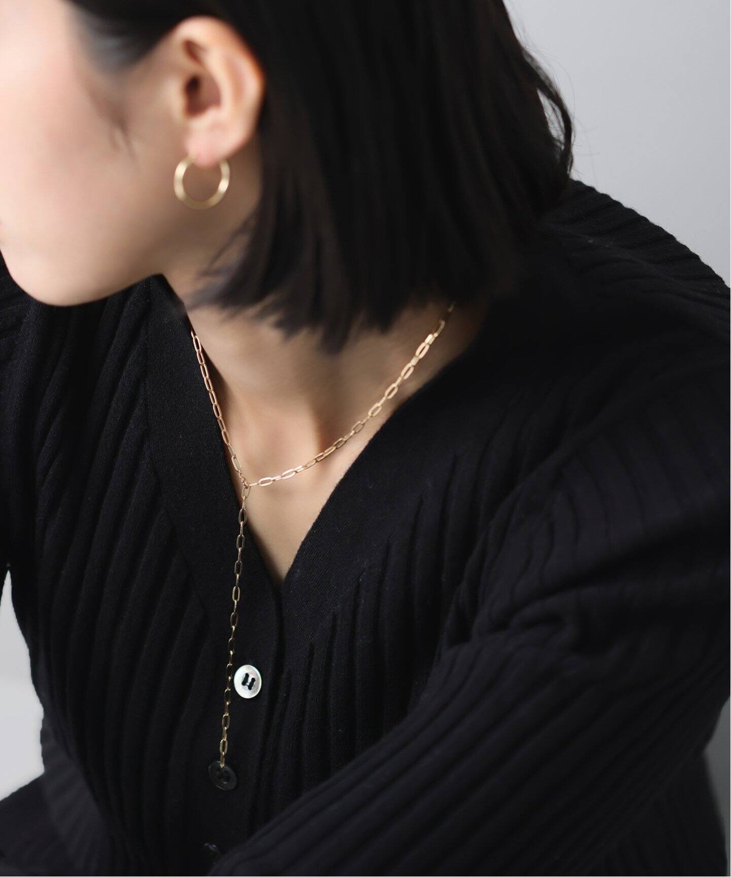 ペーパークリップチェーン50cmネックレス K18（ネックレス）｜Lilas 