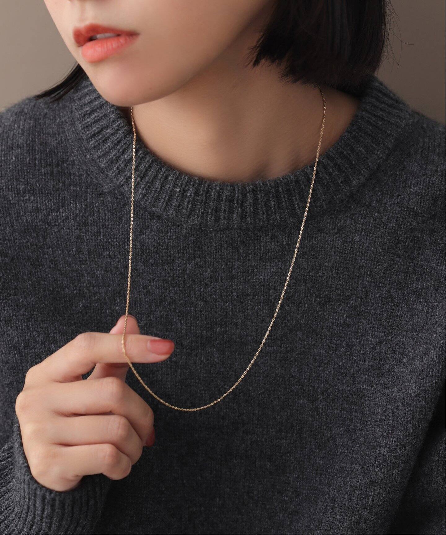 追加予約》フェイクモザイクチェーン60cmネックレス K10（ネックレス  