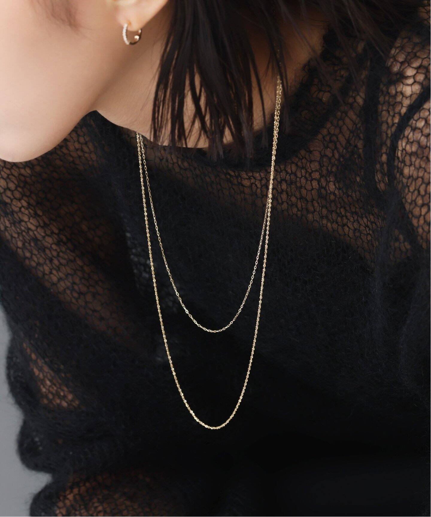 追加予約》フェイクモザイクチェーン60cmネックレス K10（ネックレス  