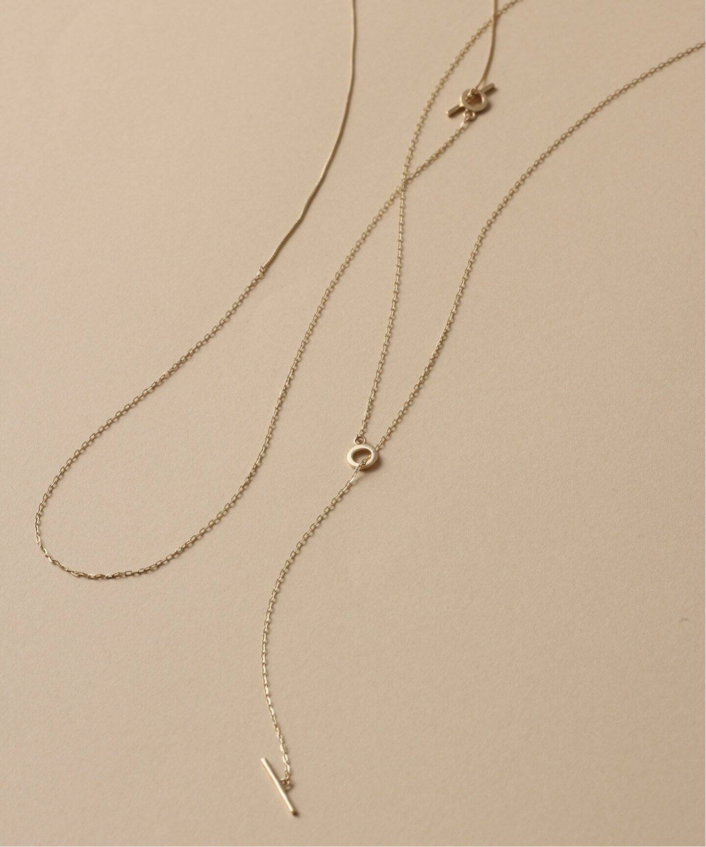Tバーラディアントチェーン60cmネックレス K10（ネックレス）｜Lilas 