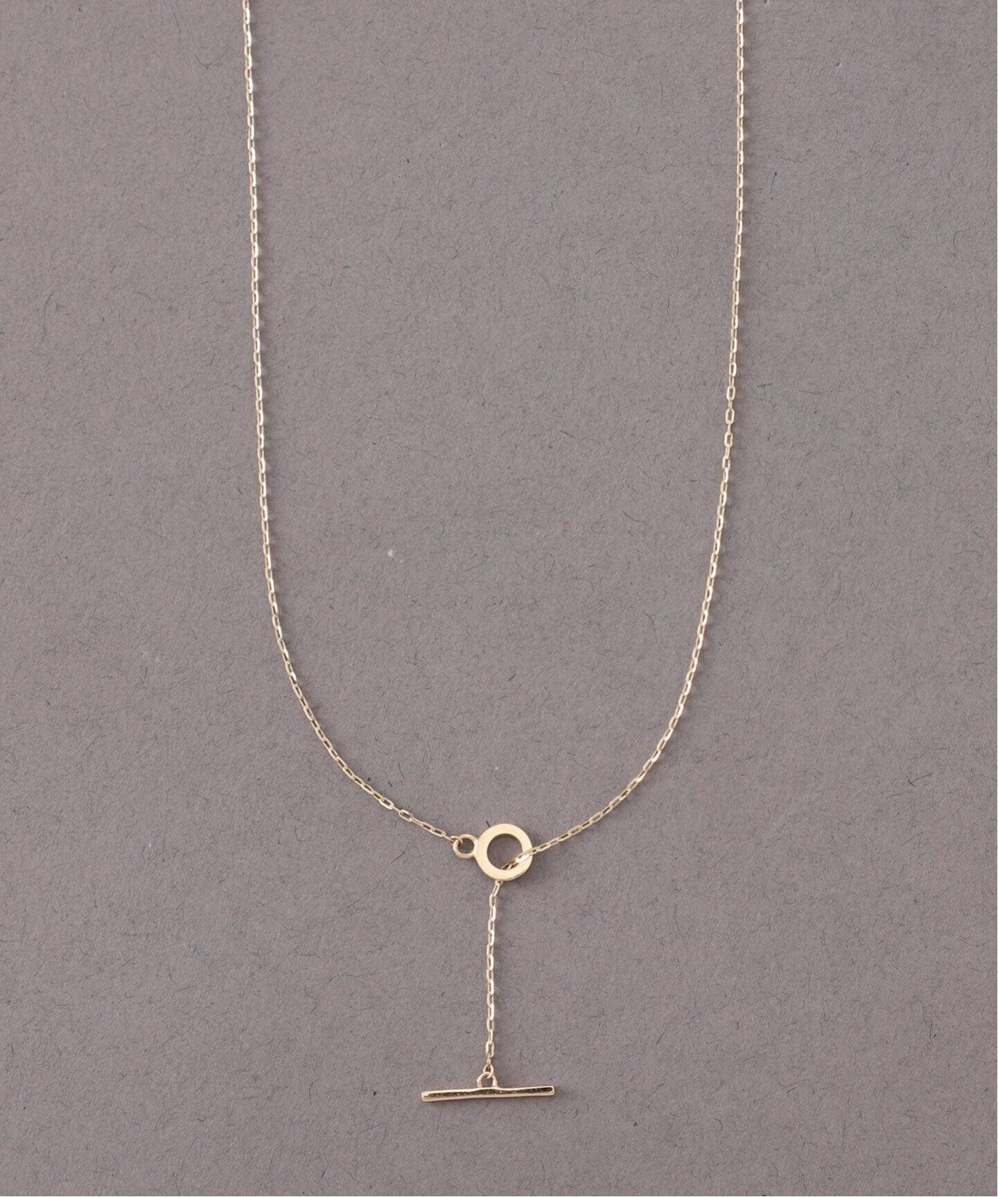 Tバーラディアントチェーン60cmネックレス K10（ネックレス）｜Lilas 