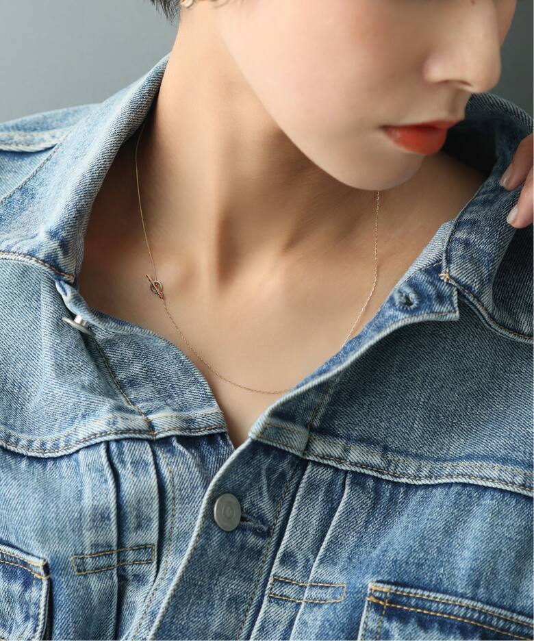 Tバーミックスチェーン45cmネックレス K10（ネックレス）｜Lilas（リラ 