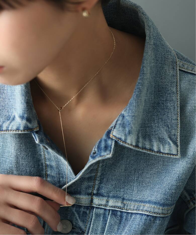 Tバーミックスチェーン45cmネックレス K10（ネックレス）｜Lilas（リラ 