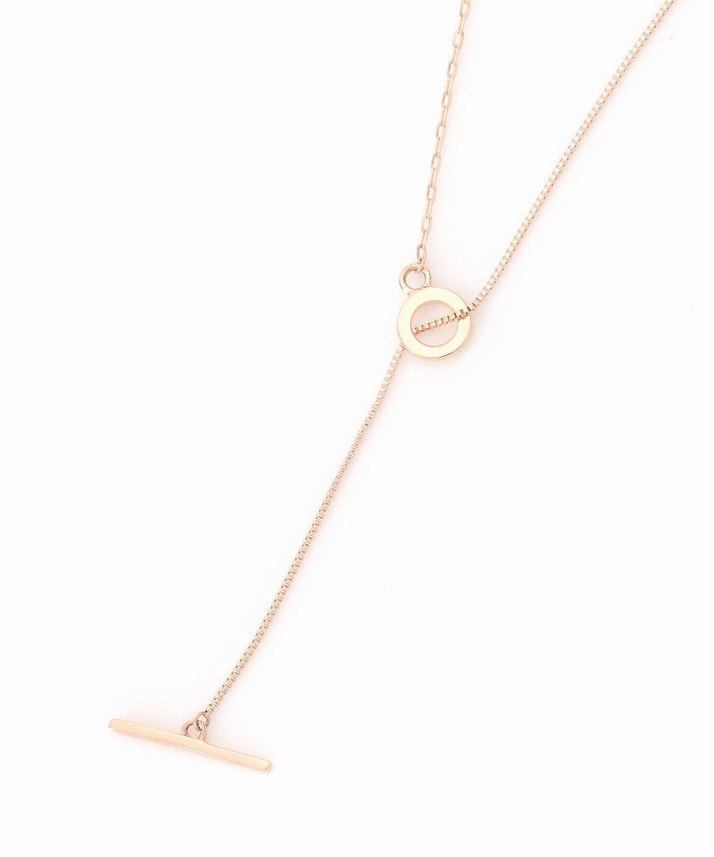 Tバーミックスチェーン45cmネックレス K10（ネックレス）｜Lilas（リラ 