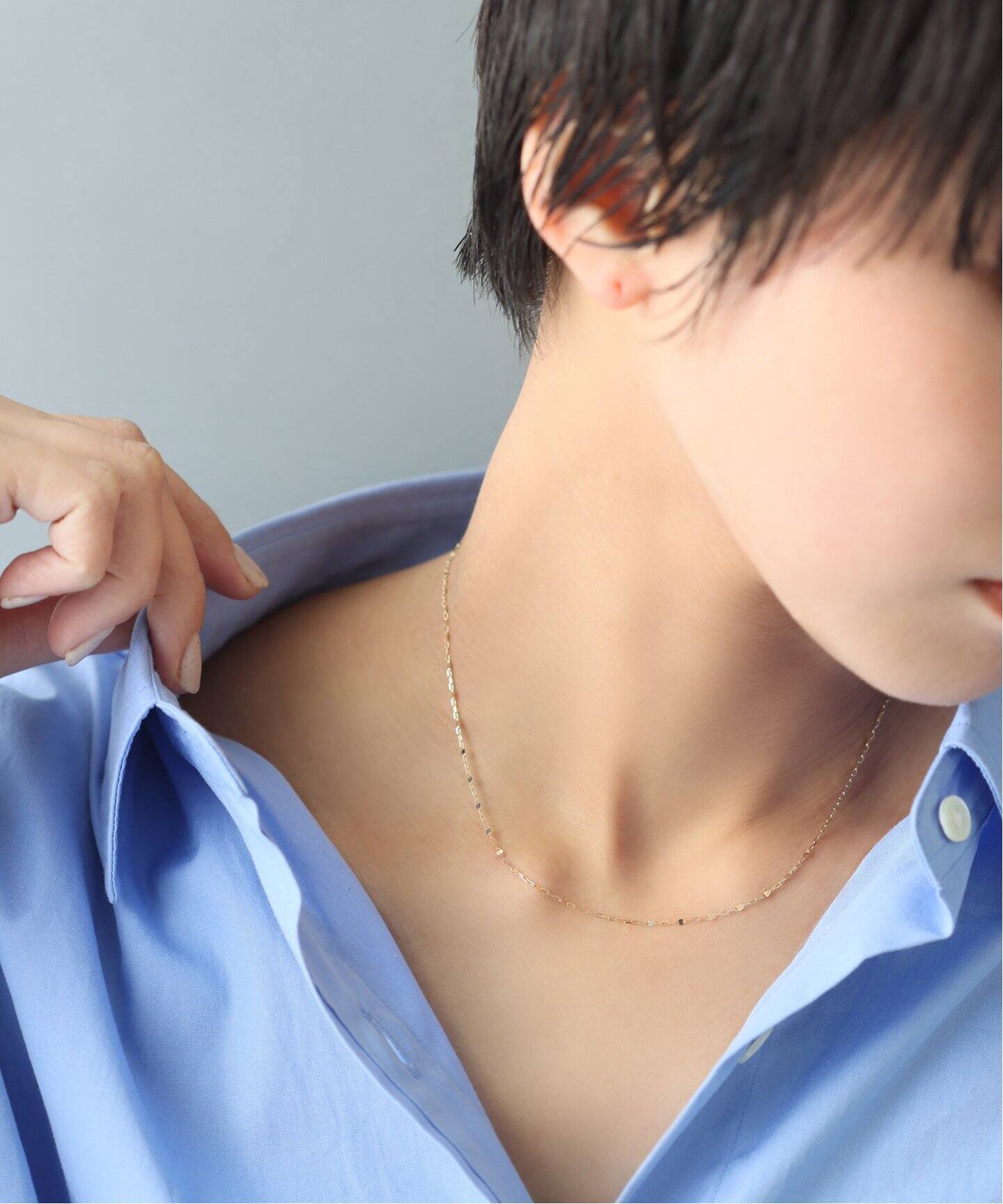 トゥインクルチェーン38cmネックレス K10（ネックレス）｜Lilas（リラ 