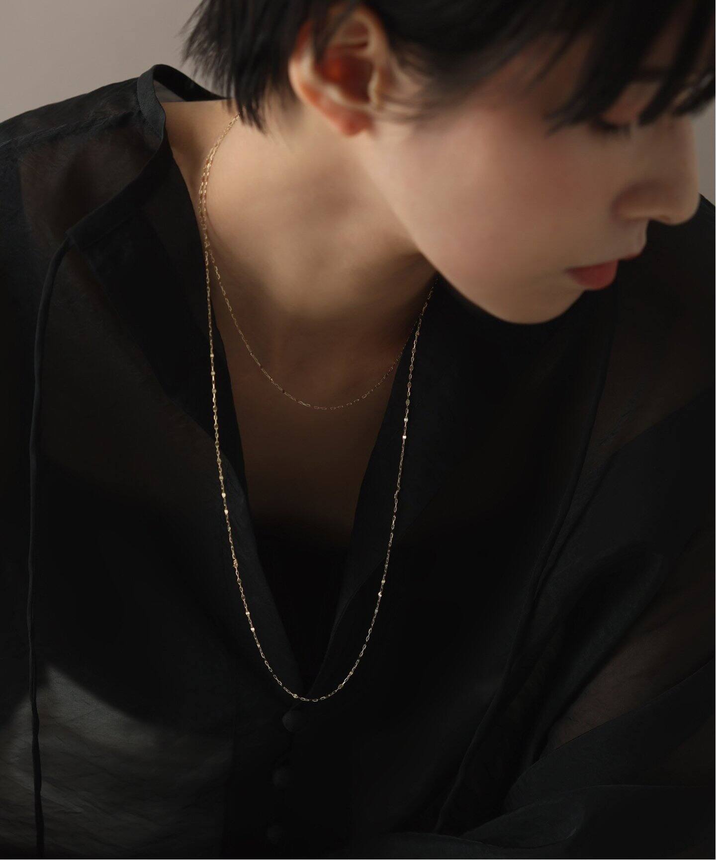 トゥインクルチェーン60cmネックレス K10（ネックレス）｜Lilas（リラ 