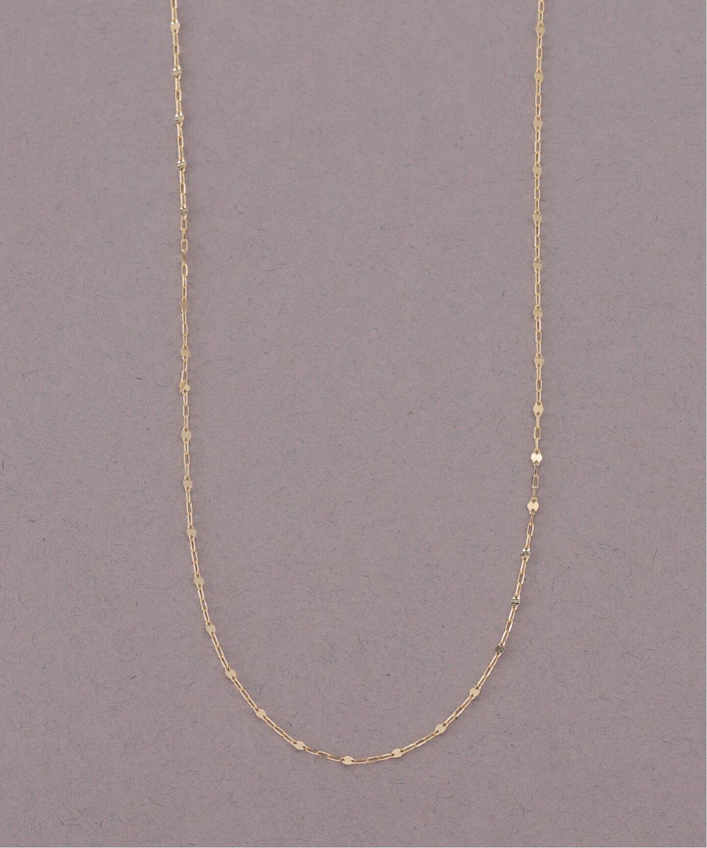 トゥインクルチェーン60cmネックレス K10（ネックレス）｜Lilas（リラ 
