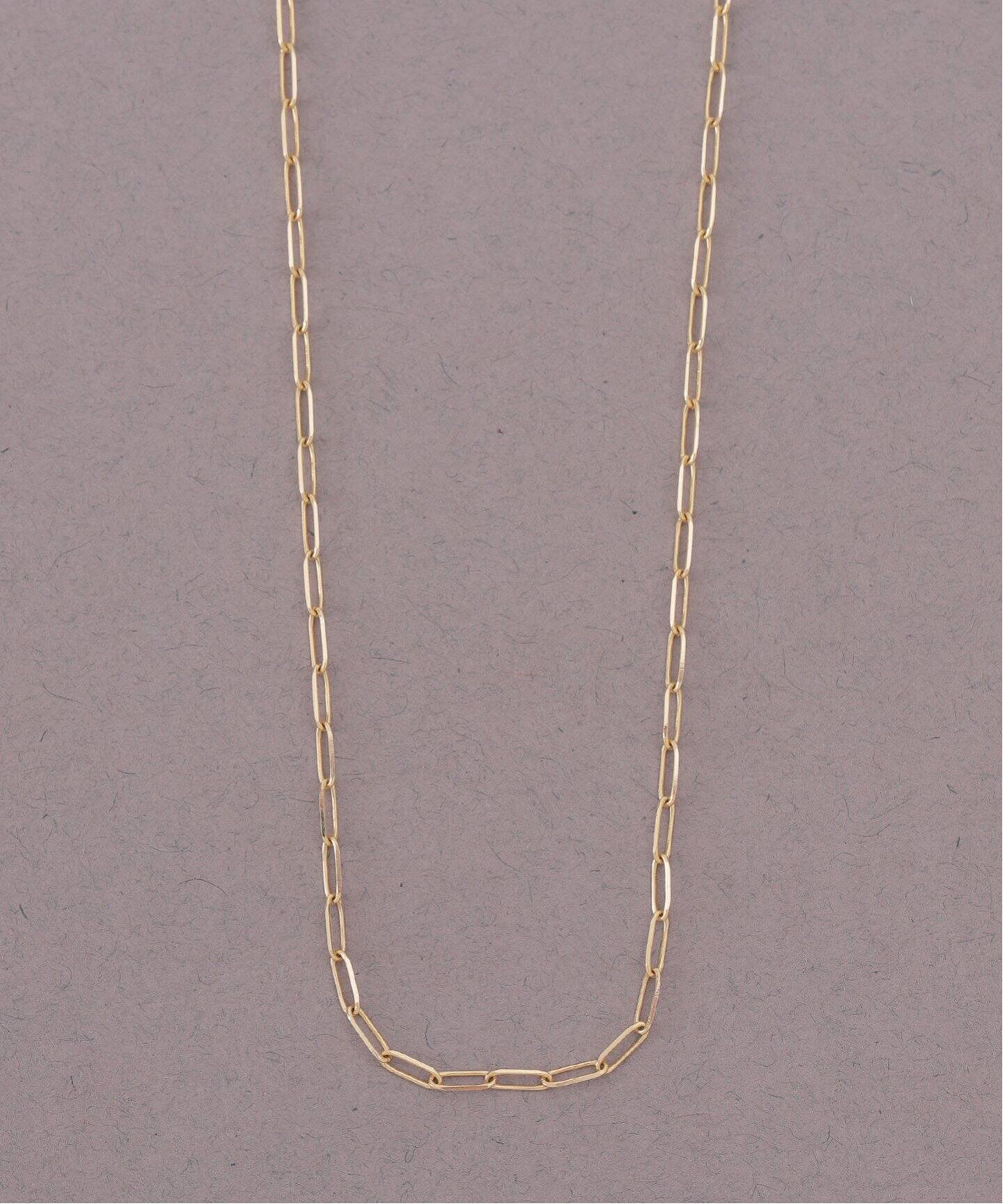 ペーパークリップチェーン38cmネックレス K10（ネックレス）｜Lilas 