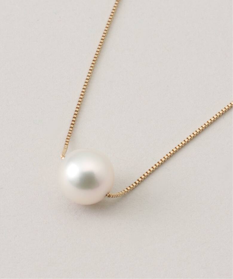 10K 7.5mm akoya pearl venetian chain necklace（ネックレス 