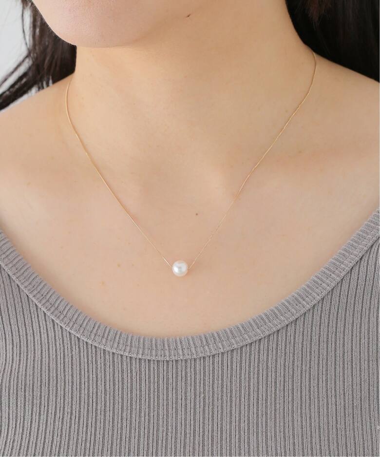 10K 7.5mm akoya pearl venetian chain necklace（ネックレス 
