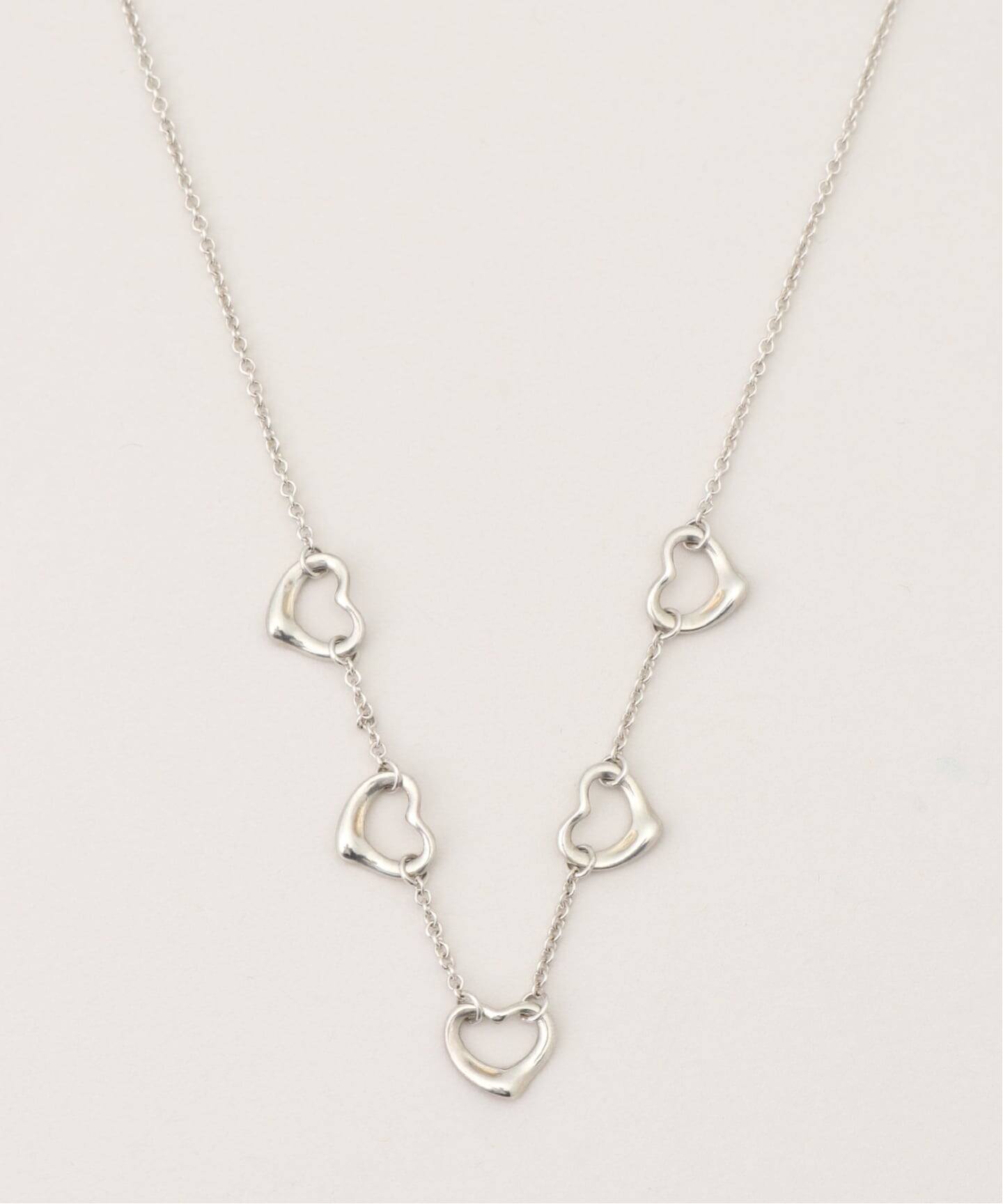 VINTAGE TIFFANY&Co./ティファニー】Open heart necklace 5charms 