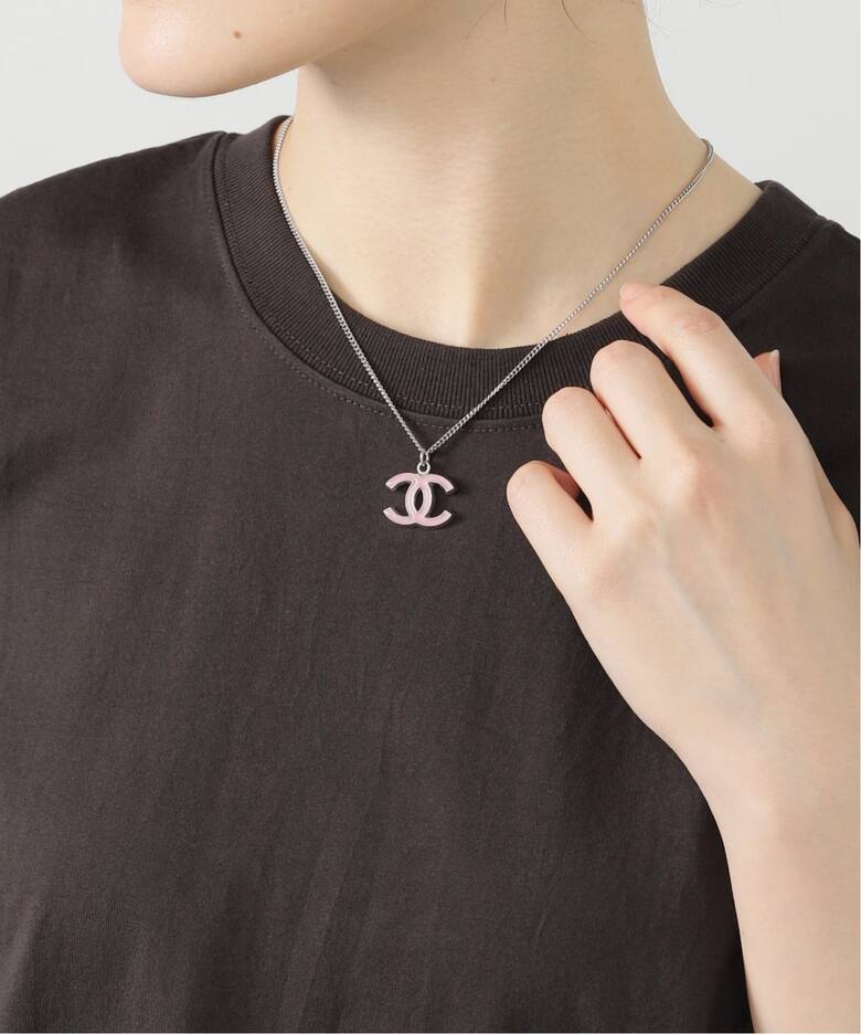 VINTAGE CHANEL/シャネル】necklace pink logo（ネックレス 