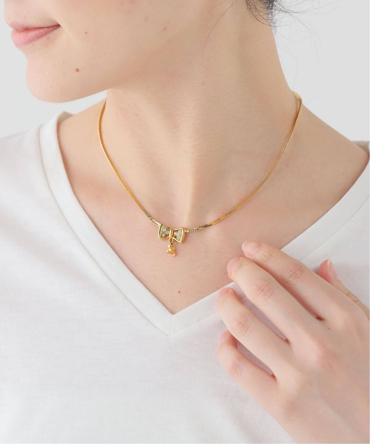 VINTAGE COURREGES/クレージュ】necklace logo ribbon（ネックレス 
