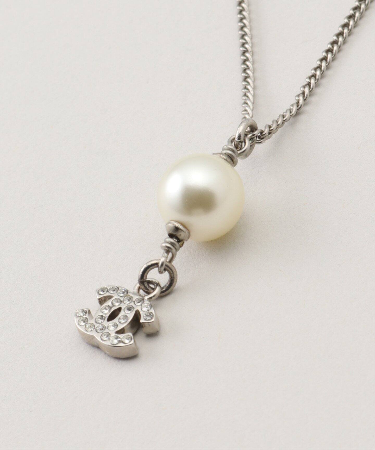 VINTAGE CHANEL/シャネル】necklace logo pearl（ネックレス 