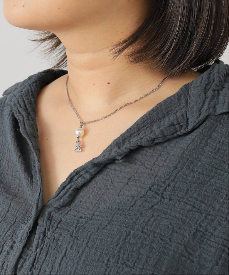 VINTAGE CHANEL/シャネル】necklace logo pearl（ネックレス 