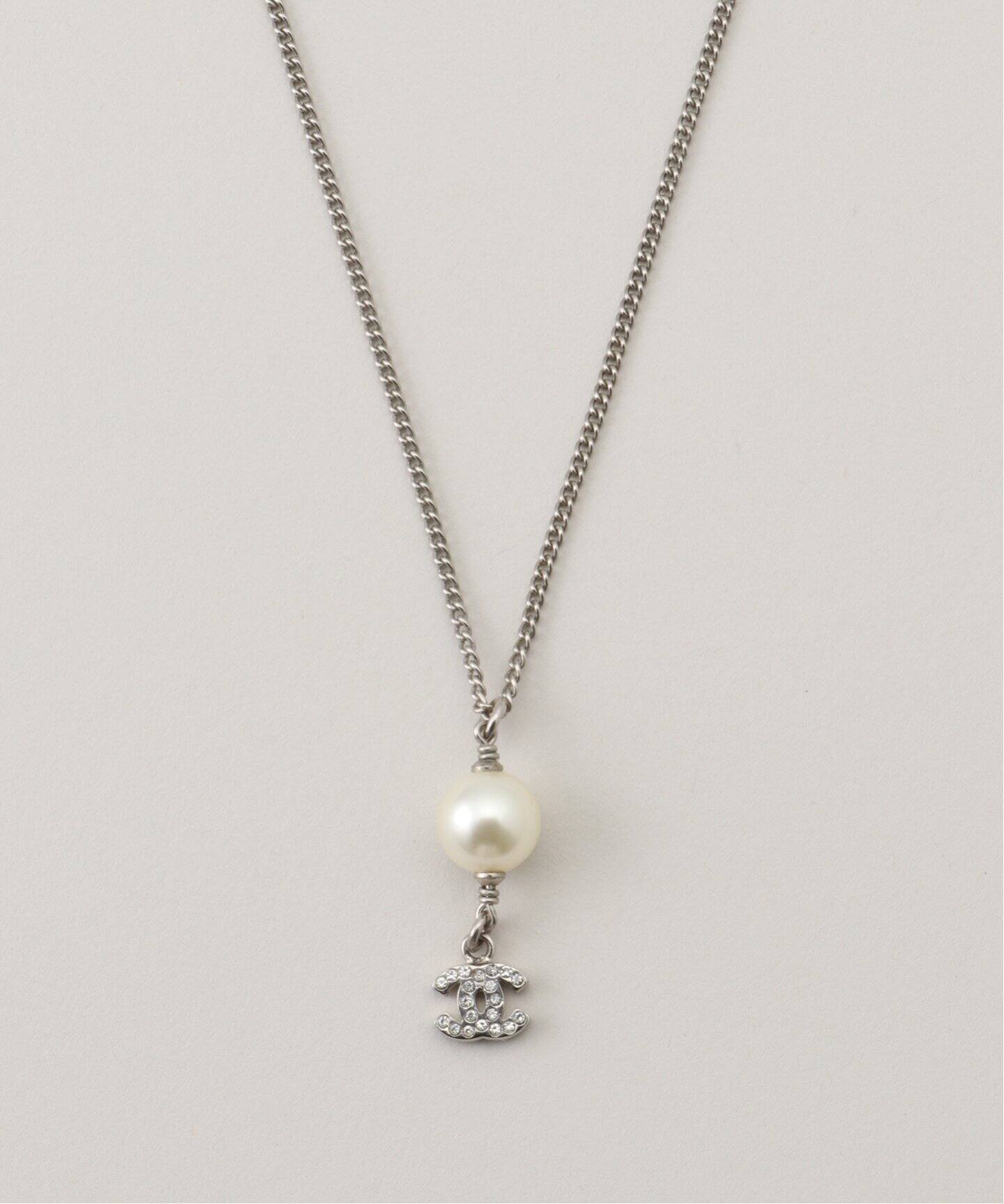 VINTAGE CHANEL/シャネル】necklace logo pearl（ネックレス 