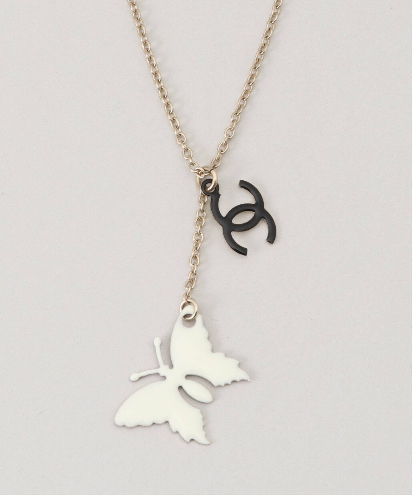 VINTAGE CHANEL/シャネル】Necklace logo butterfly（ネックレス 