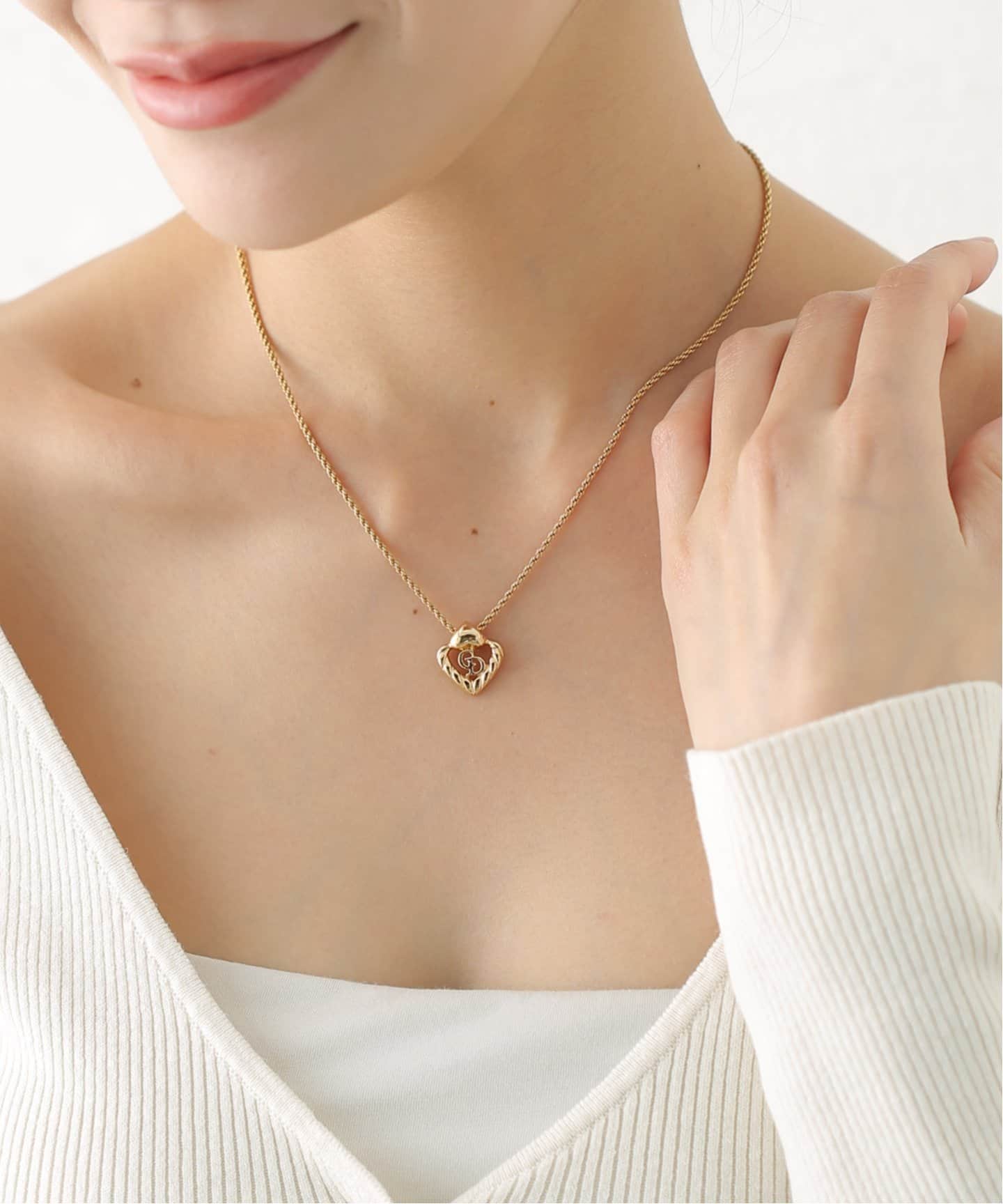 VINTAGE DIOR/ディオール】necklace logo heart（ネックレス