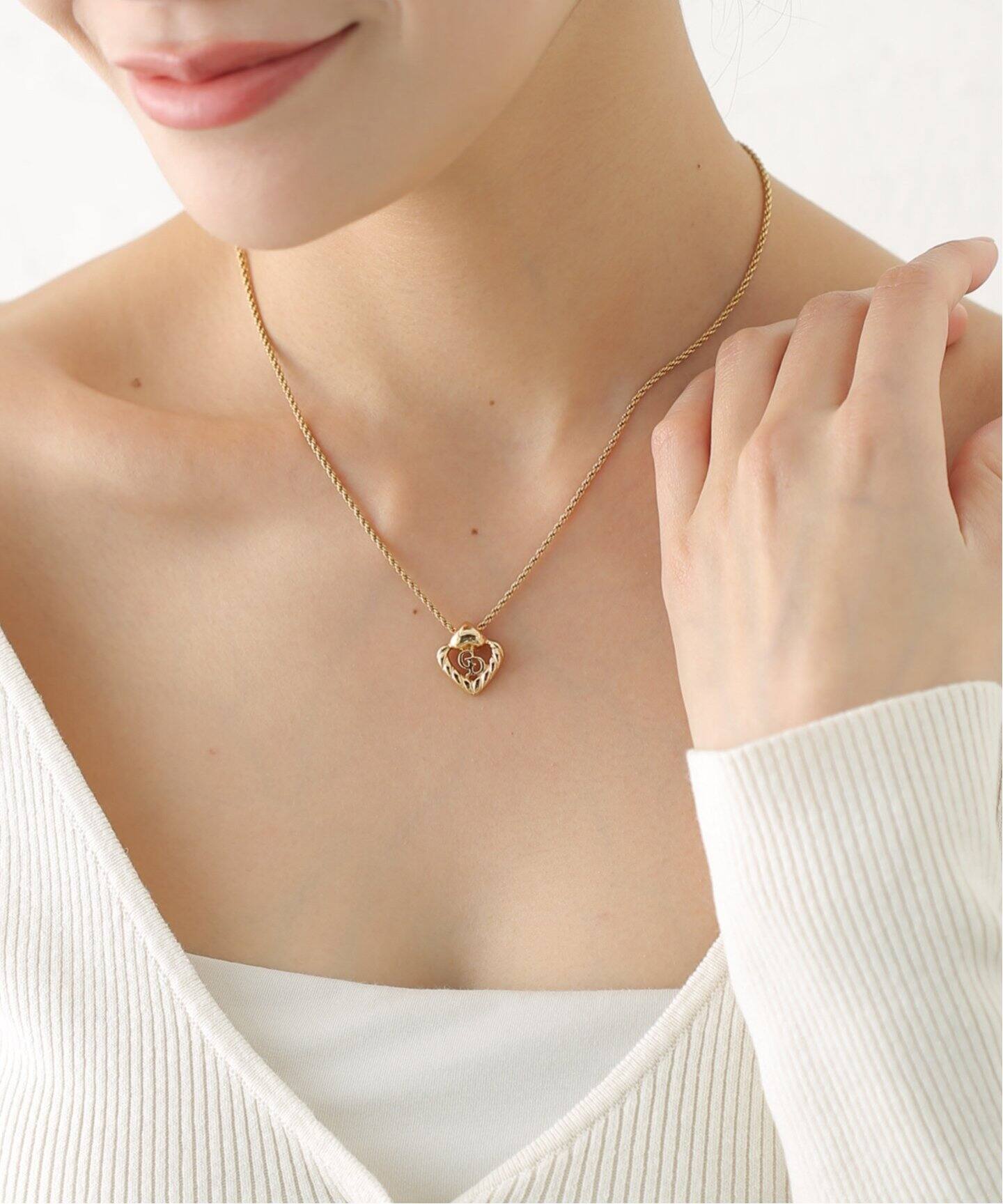 VINTAGE DIOR/ディオール】necklace logo heart（ネックレス 