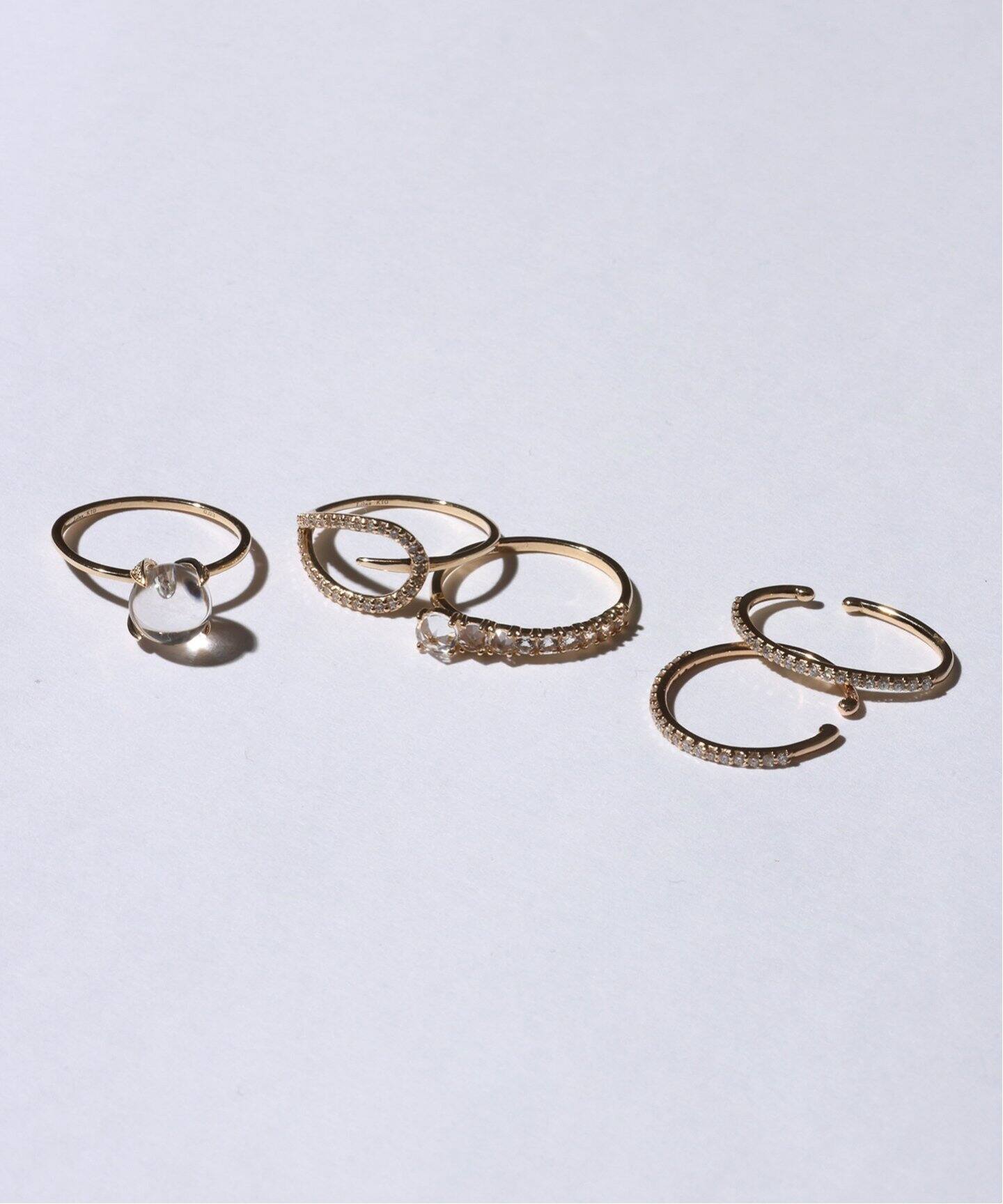 ティアドロップラインダイヤリング K10（リング）｜Lilas（リラ）の  