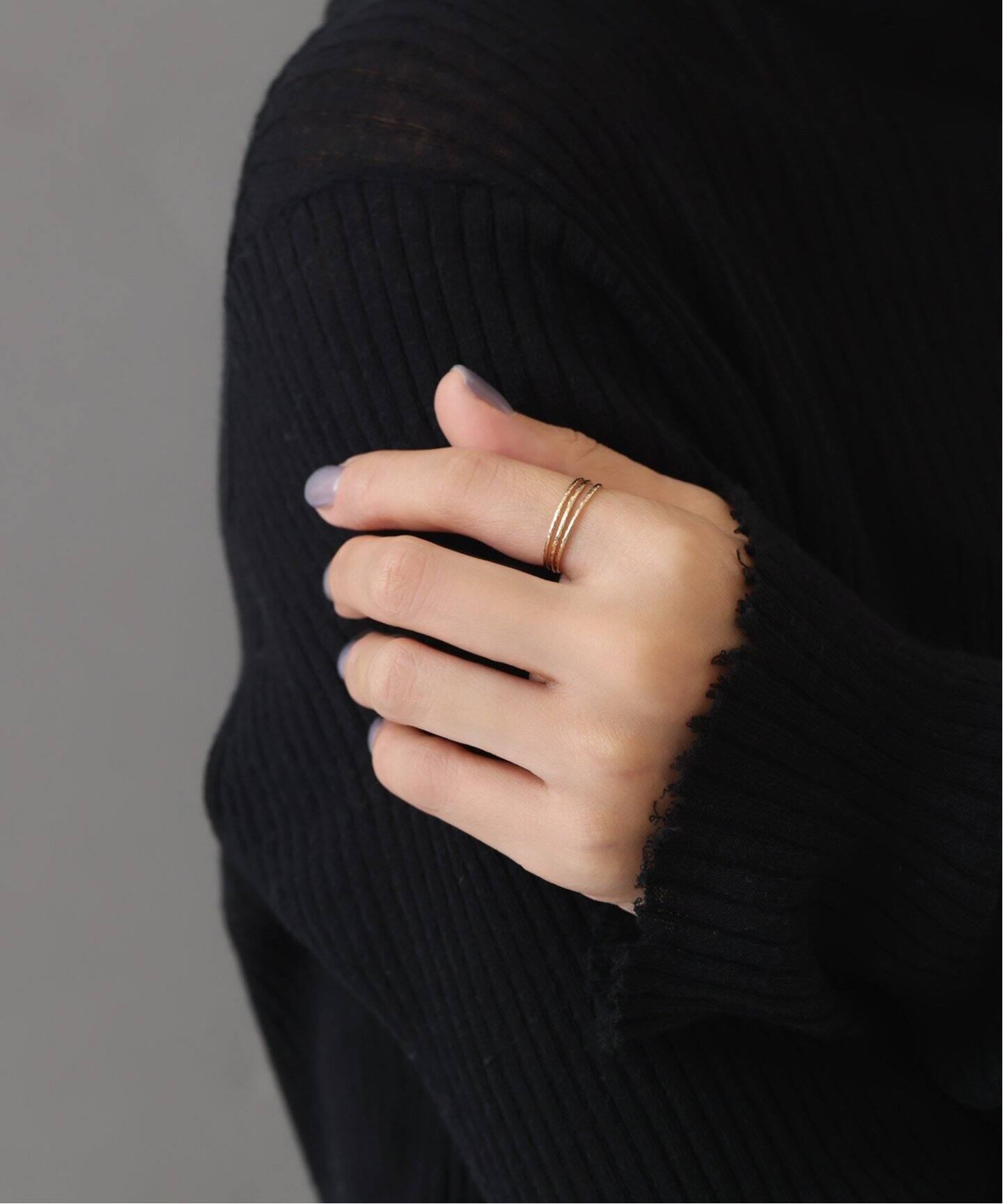 テクスチャー3本リング K10（リング）｜Lilas（リラ）の通販  