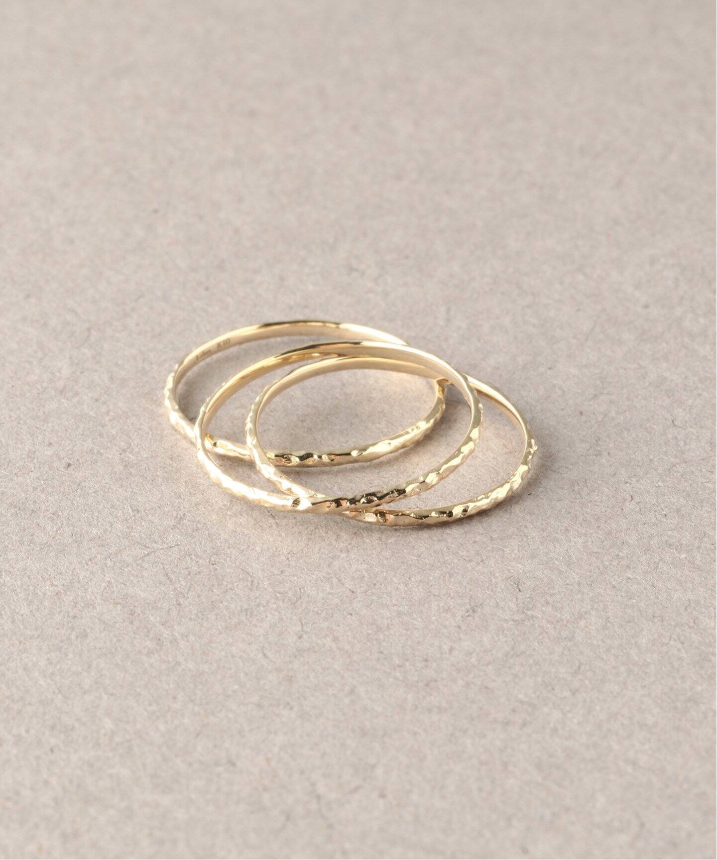 テクスチャー3本リング K10（リング）｜Lilas（リラ）の通販  