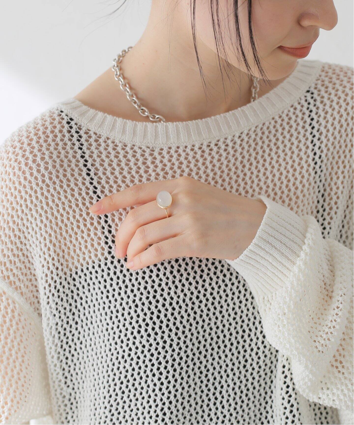 10K moon stone ring／11・13（リング）｜DECOUVERTE（デクーヴェルト