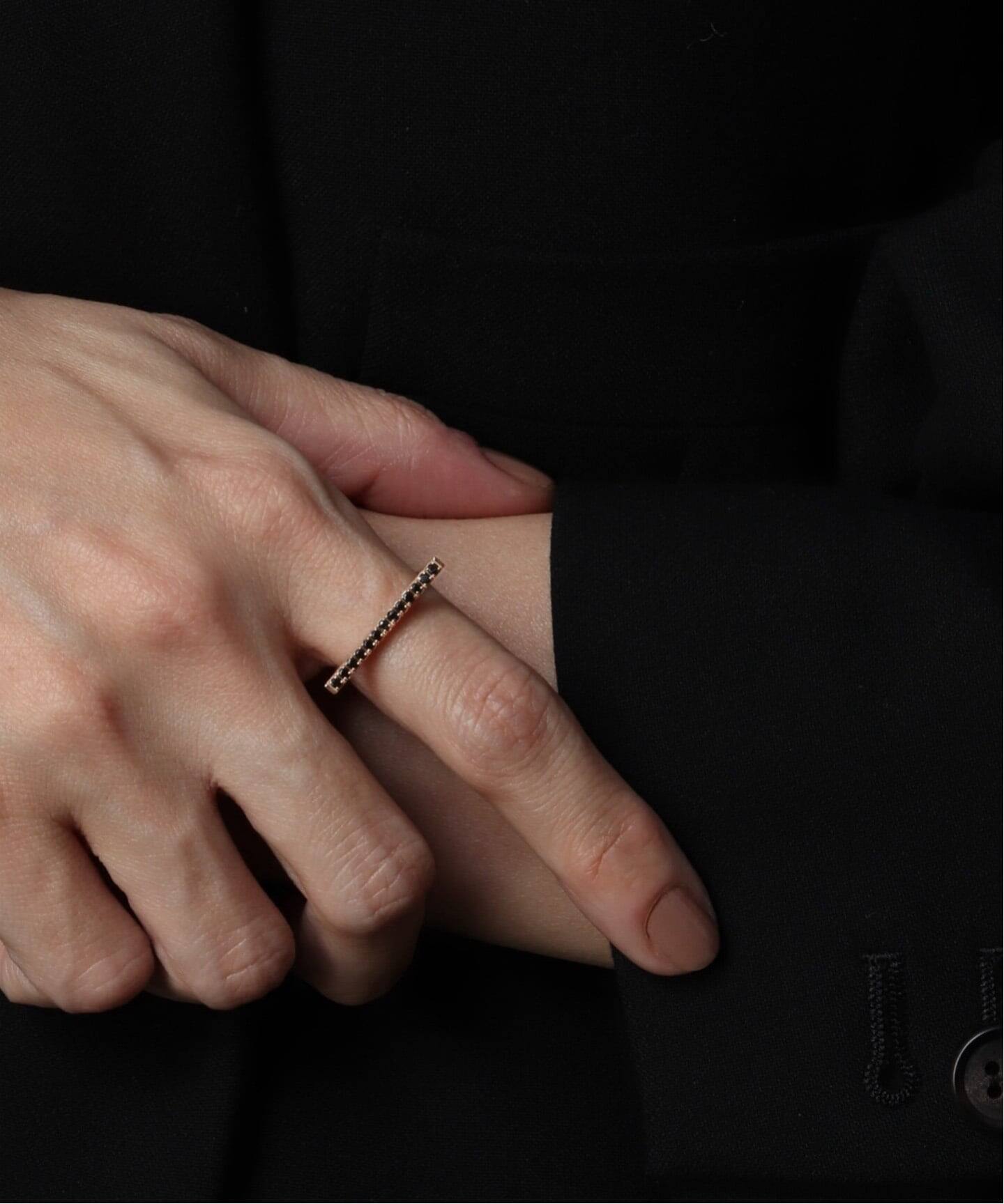 10K onyx bar ring／11．13・15（リング）｜DECOUVERTE（デクー 
