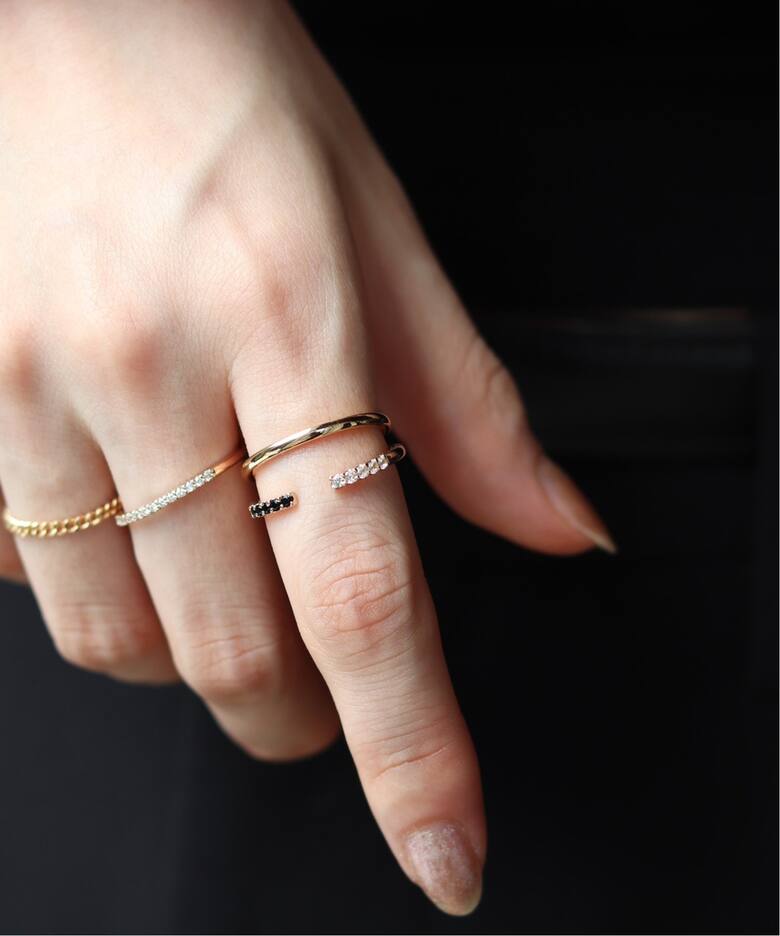 10K onyx×white sapphire W ring／11（リング）｜DECOUVERTE（デクー 