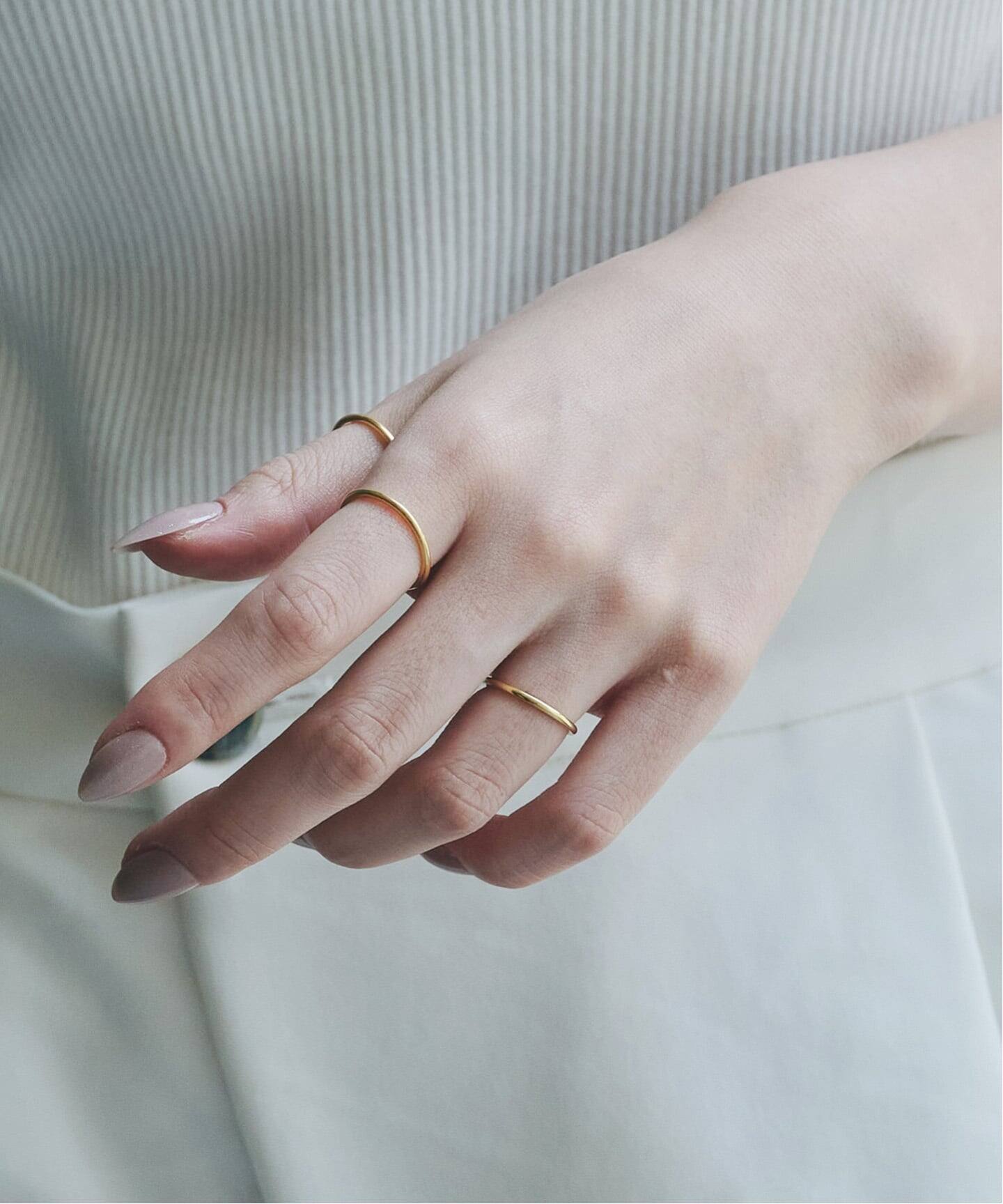 DÉCOUVERTE 18K スクリューリング サイズ9 18K round 1.3mm wire ring／15（リング）｜DECOUVERTE（デクー