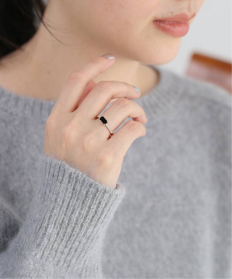 10K onyx×white sapphire bucket ring／11（リング）｜DECOUVERTE 