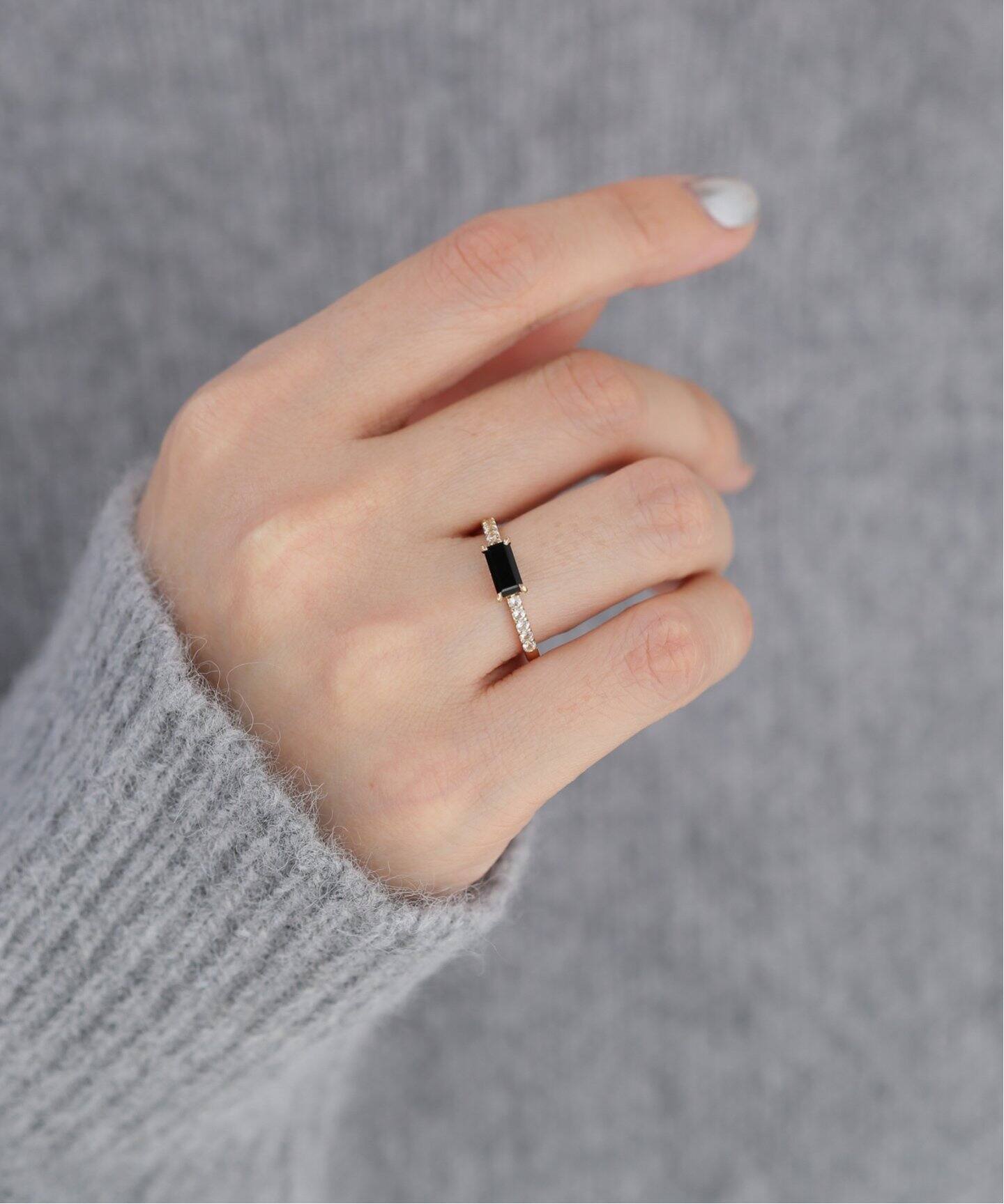 10K onyx×white sapphire bucket ring／11（リング）｜DECOUVERTE 