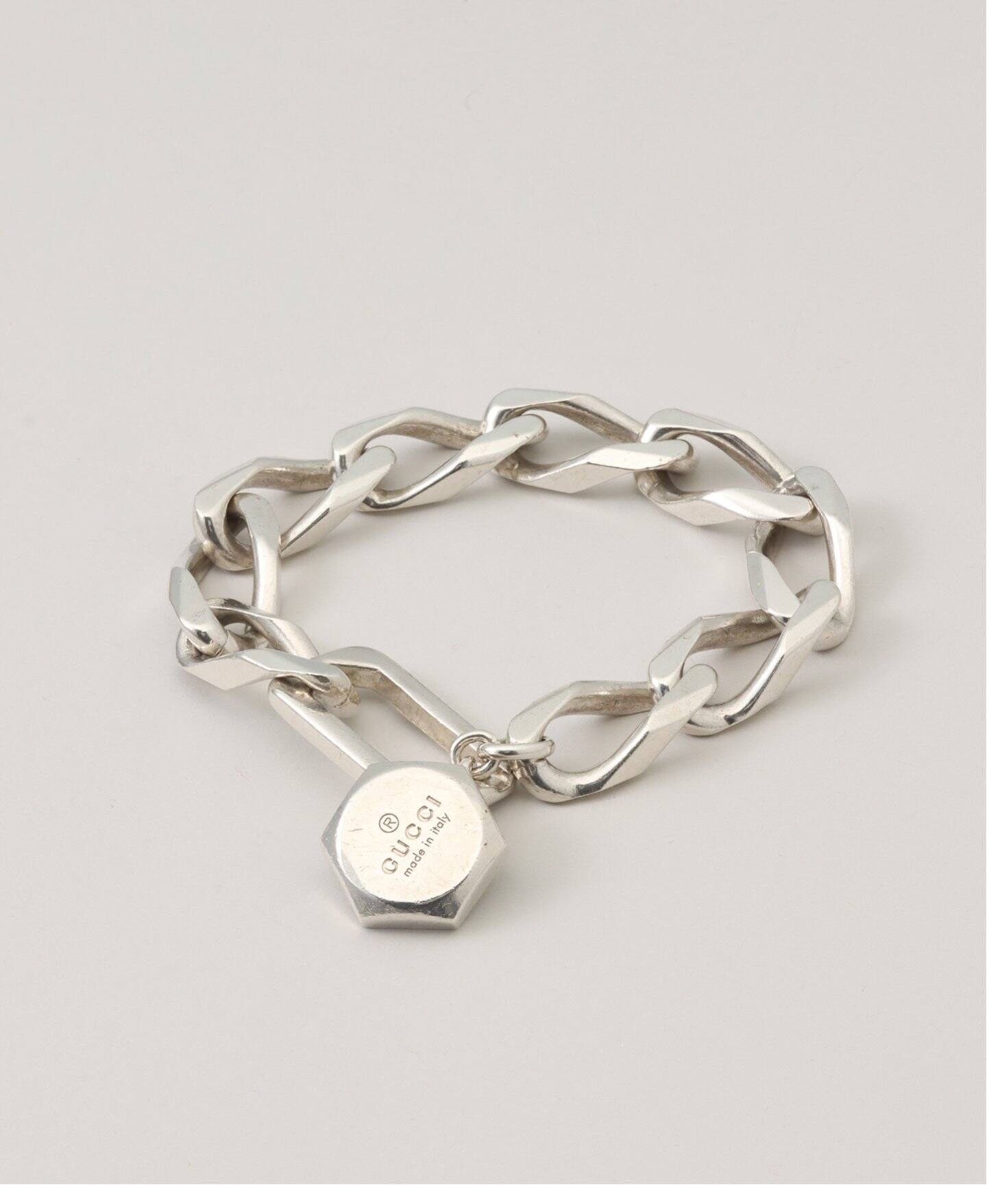OLD GUCCI / オールドグッチ 】 Hexagon Clasp Heavy Chain Bracelet 