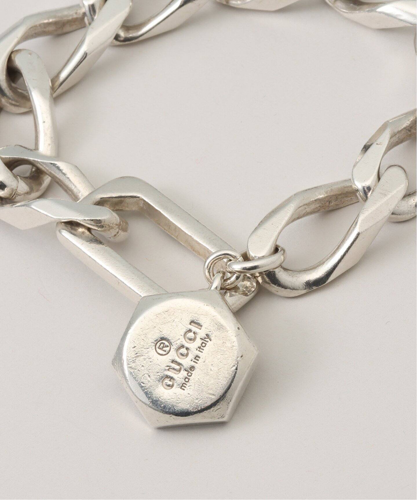 OLD GUCCI / オールドグッチ 】 Hexagon Clasp Heavy Chain Bracelet 