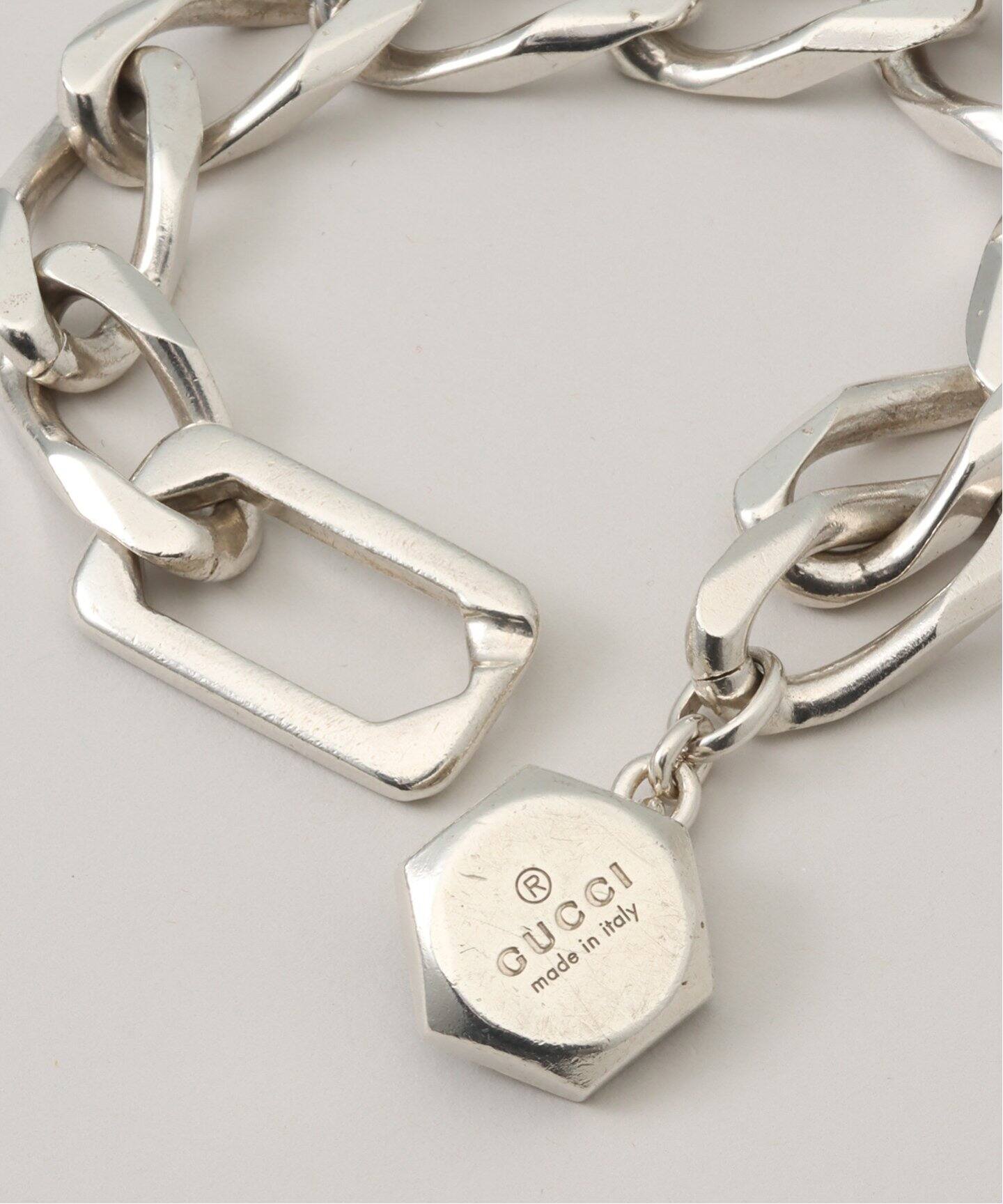 OLD GUCCI / オールドグッチ 】 Hexagon Clasp Heavy Chain Bracelet 