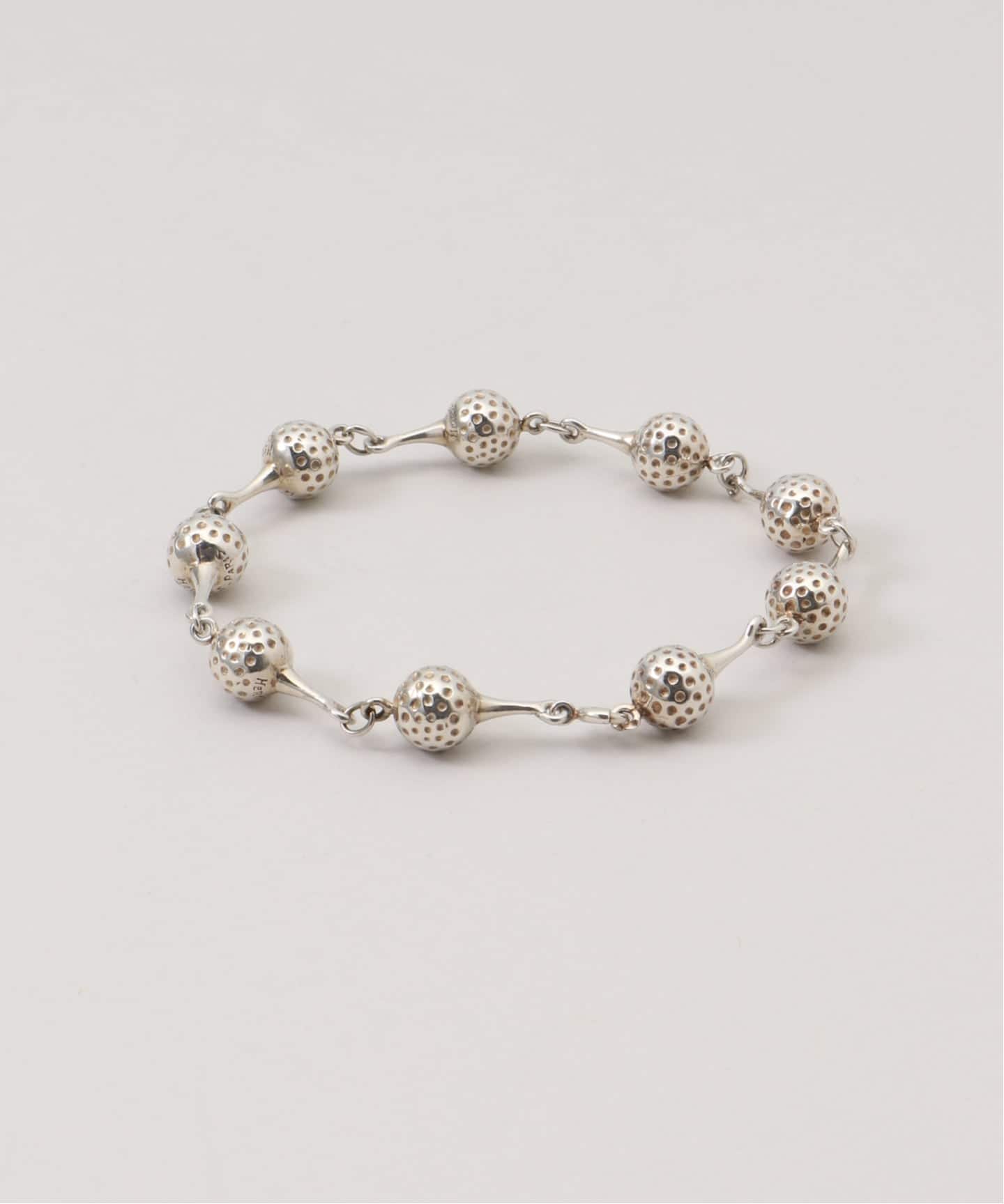 レア HERMES シルバー ブレスレット ゴルフ モチーフ ゴルフボール VINTAGE HERMES/エルメス】Golf ball bracelet（ブレスレット
