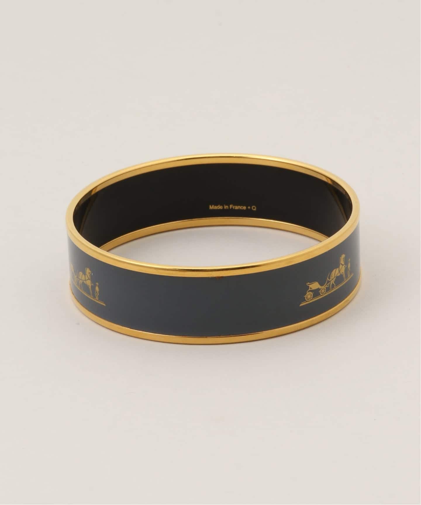 VINTAGE HERMES/エルメス】 Email bangle gm navy（ブレスレット