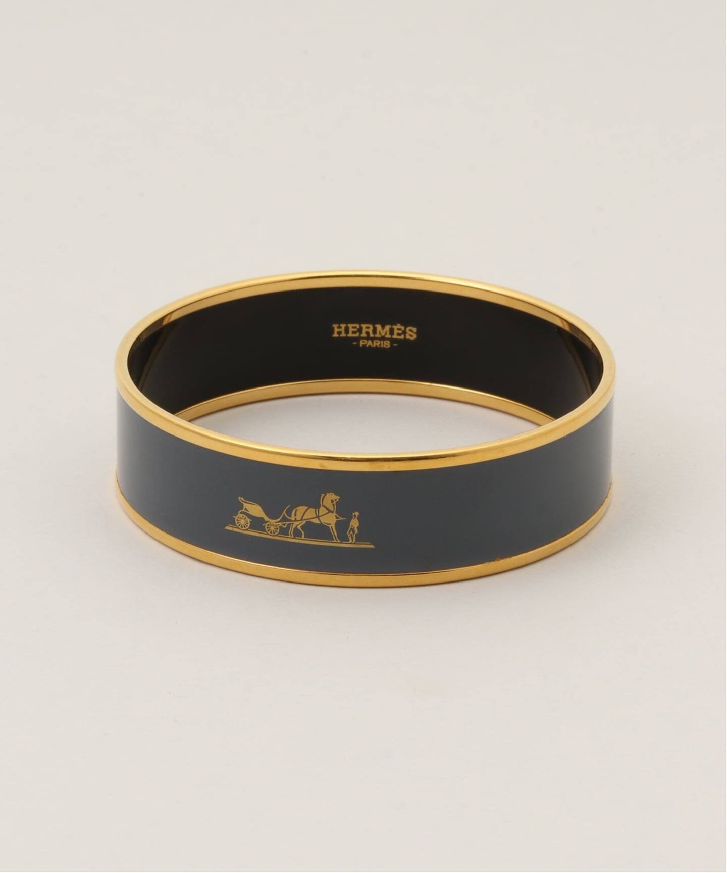 VINTAGE HERMES/エルメス】 Email bangle gm navy（ブレスレット 
