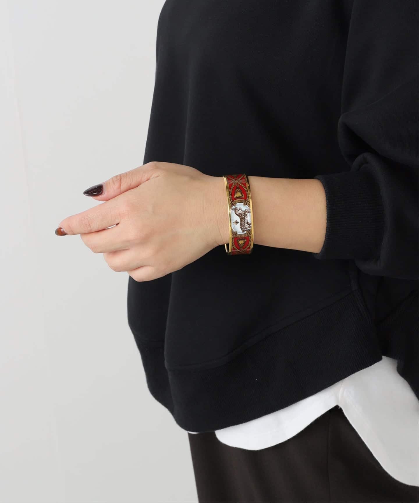 VINTAGE HERMES/エルメス】Emaille cheval red gm（ブレスレット