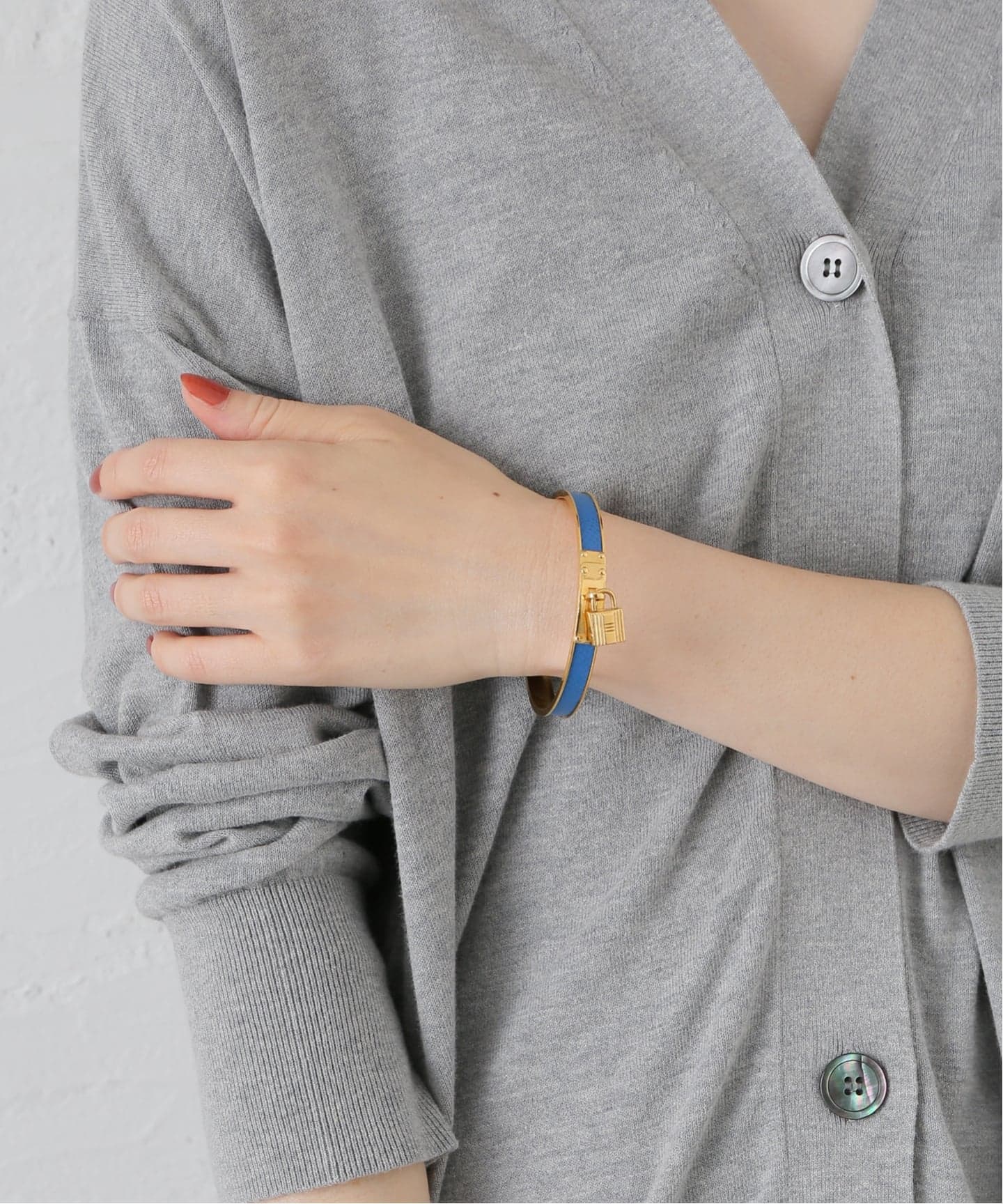 VINTAGE HERMES/エルメス】Kelly cadena bangle blue
