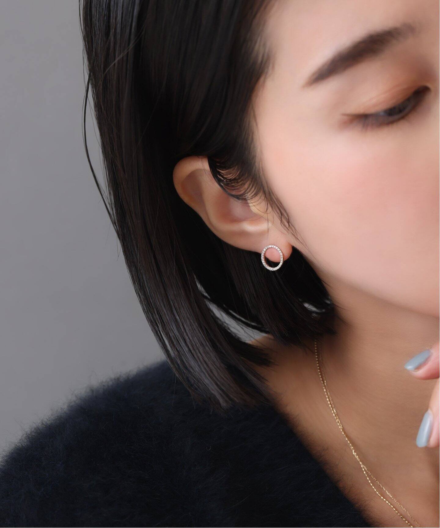 サークルダイヤピアス K10（両耳）（ピアス（両耳用））｜Lilas（リラ