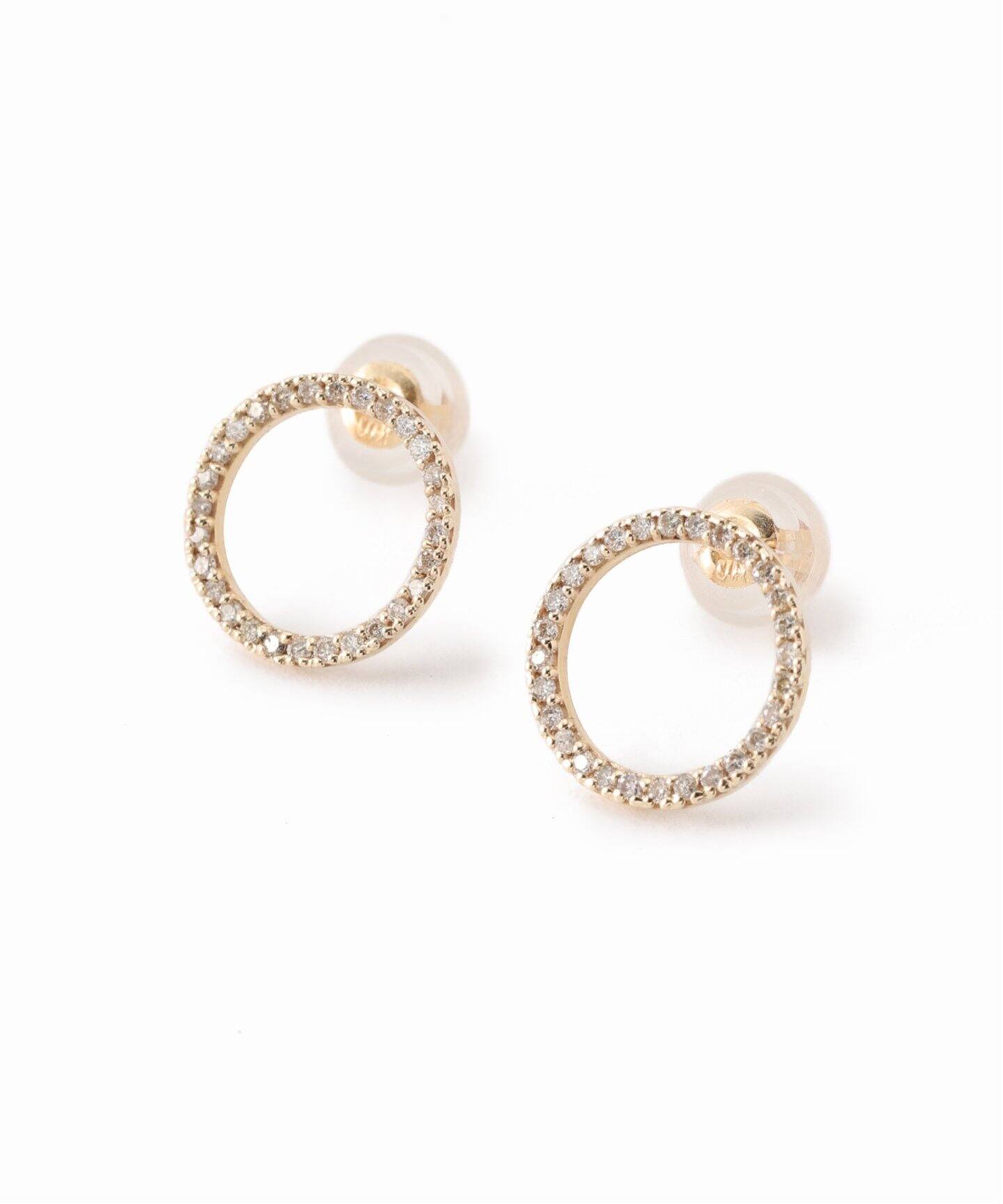 サークルダイヤピアス K10（両耳）（ピアス（両耳用））｜Lilas（リラ 