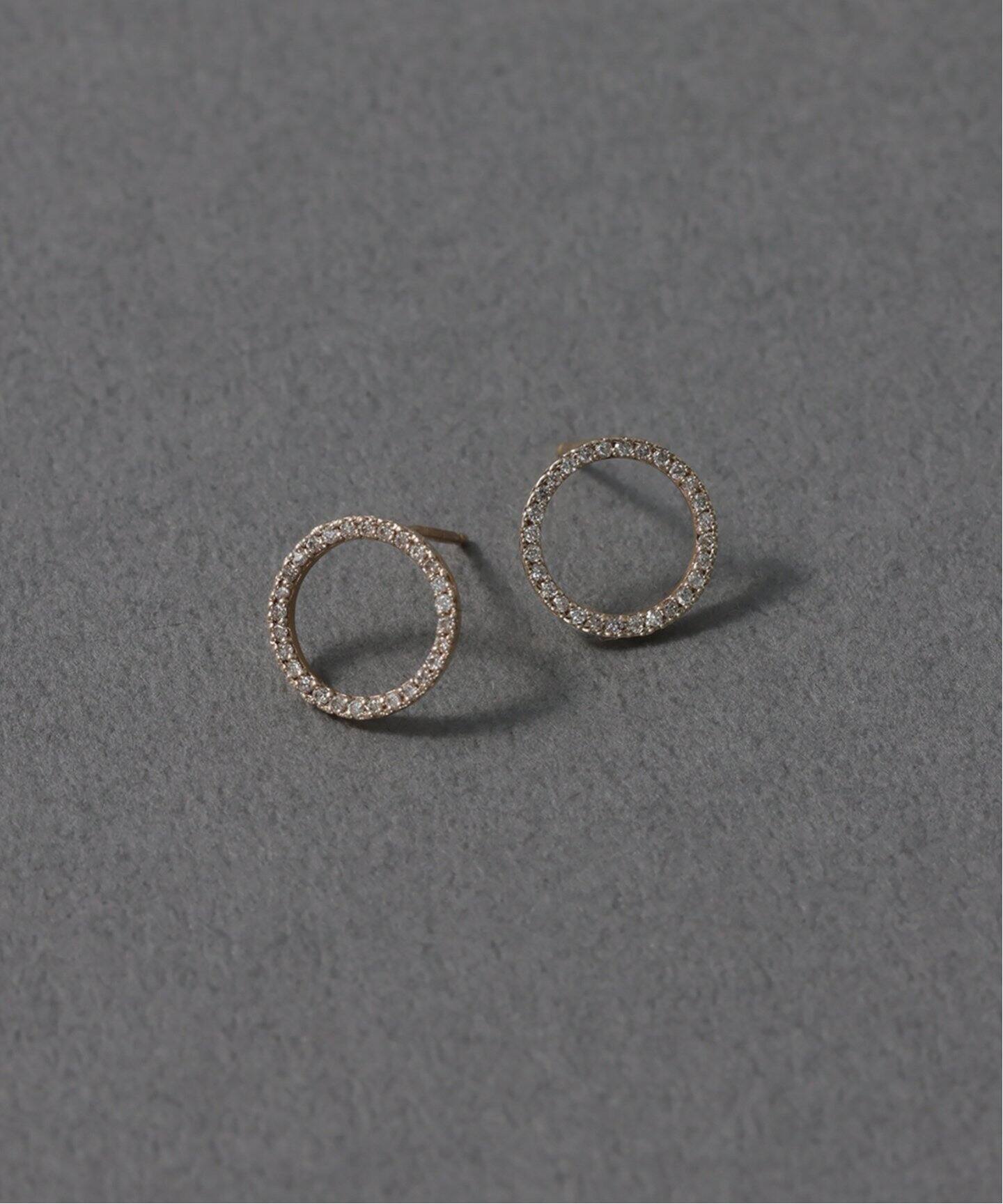 サークルダイヤピアス K10（両耳）（ピアス（両耳用））｜Lilas（リラ 