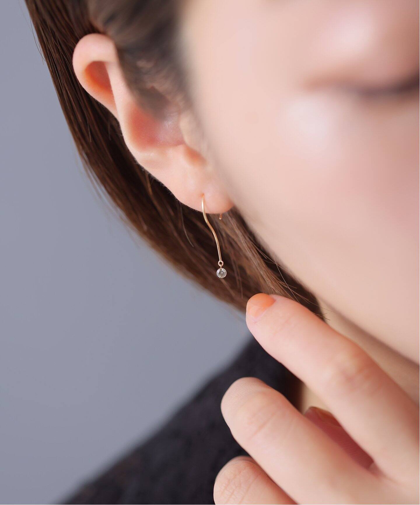 ブラウンホールダイヤピアス K18（両耳）（ピアス（両耳用））｜Lilas 