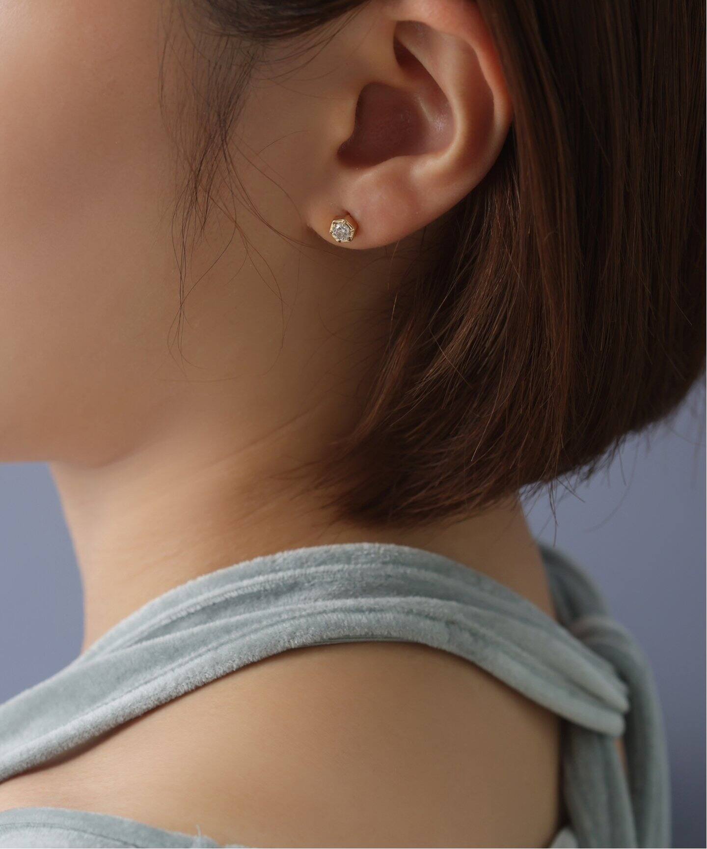 0.18ct六角ダイヤピアス K18（両耳）（ピアス（両耳用））｜Lilas 