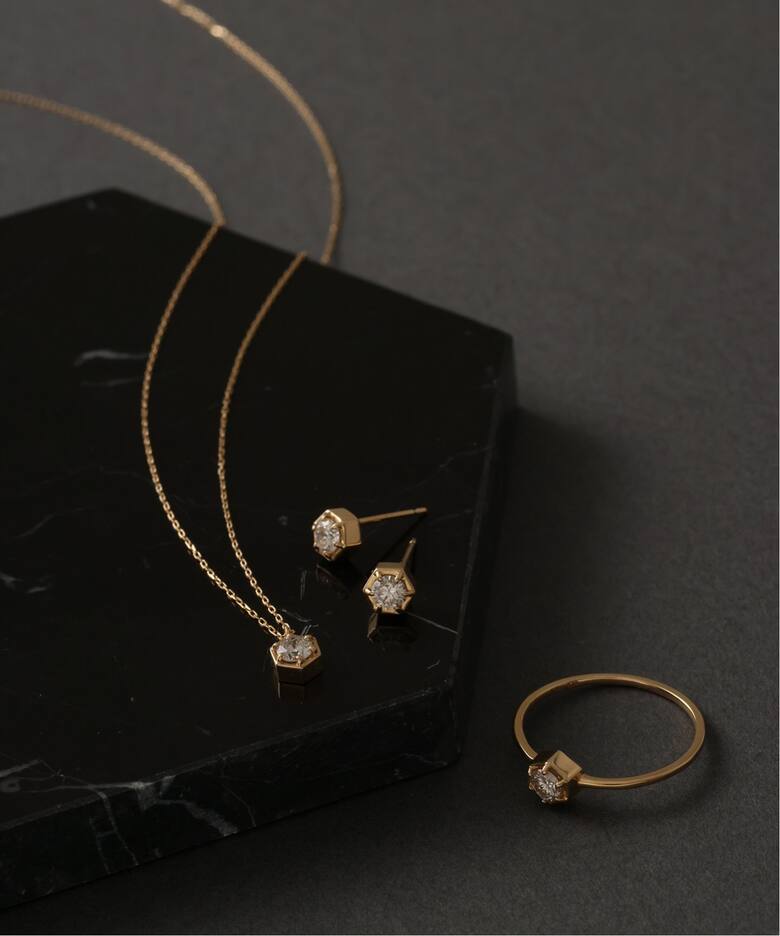 0.18ct六角ダイヤピアス K18（両耳）（ピアス（両耳用））｜Lilas 
