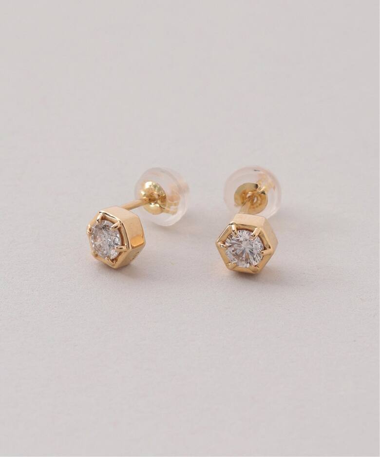 0.18ct六角ダイヤピアス K18（両耳）（ピアス（両耳用））｜Lilas 