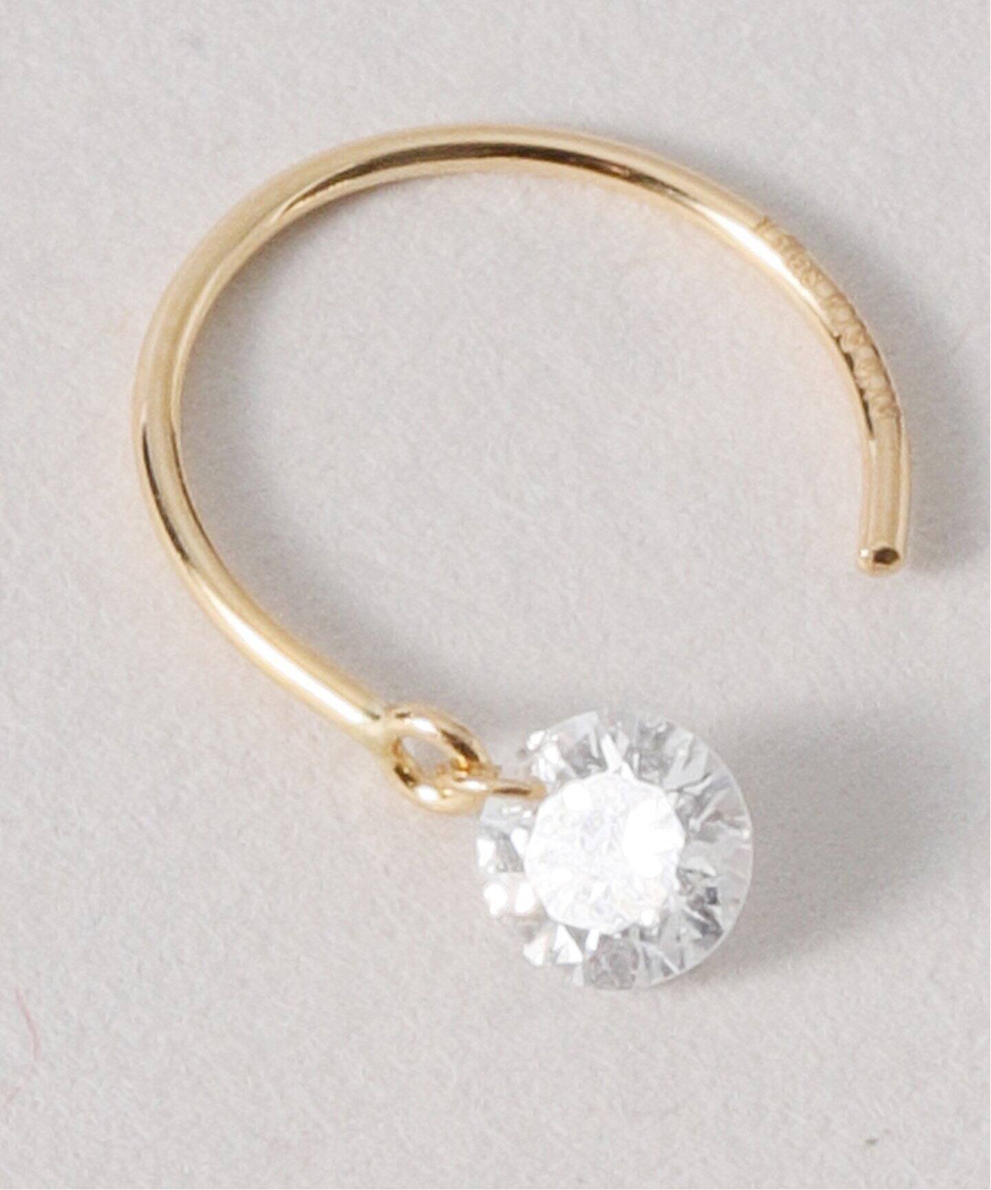 ホールダイヤCカーブピアス0.13ct K18（両耳）（ピアス（両耳用 