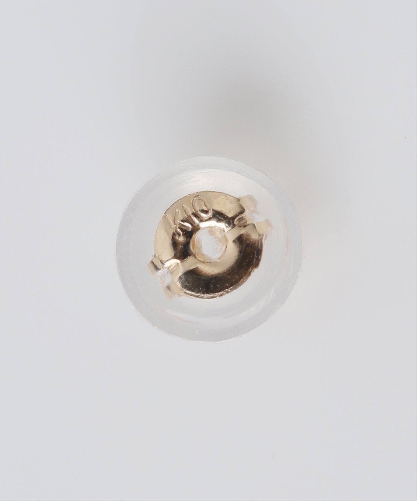 追加》ホワイトトパーズメレダイヤC型ピアス K10(両耳)（ピアス（両耳 