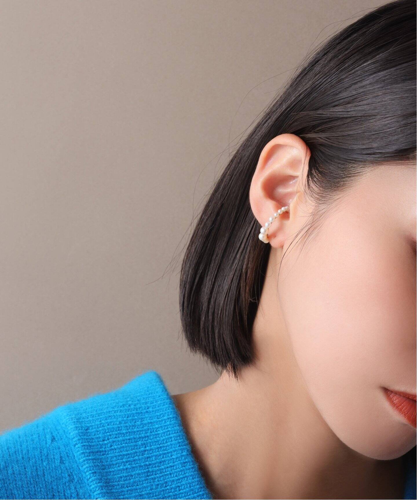 グラデーションパールサークルイヤーカフ K10（片耳）（イヤーカフ 